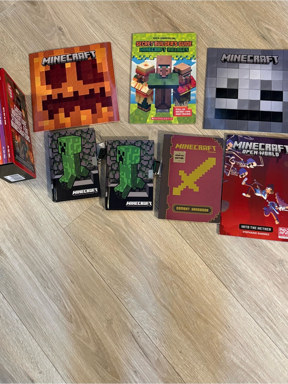 Minecraft Book & Journal Lot Box Set Creeper Locking Diaries Guides Gift Bundle
